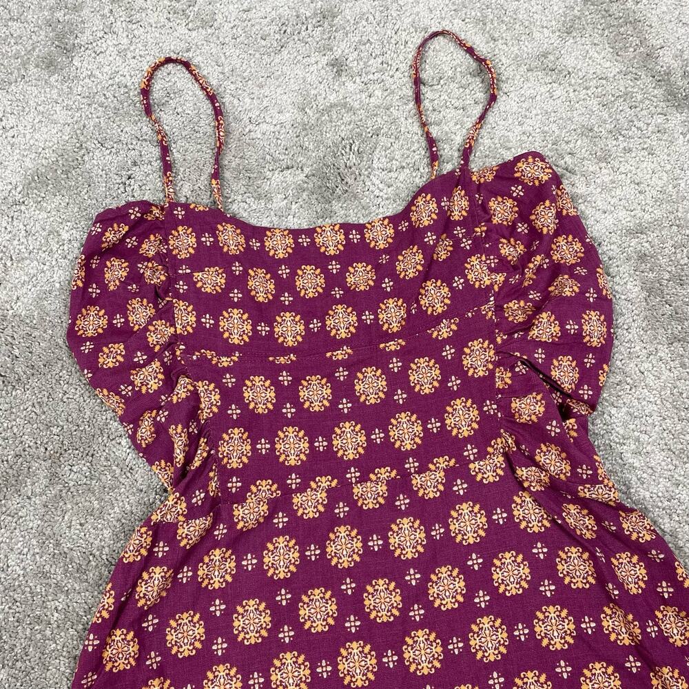 Free People Center Of Attention Mini Dress Purple Boho Ruched Stretchy Size S - Picture 4 of 12